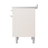 ILVE UNI366QNMPAWC Nostalgie II Noblesse 36 inch Induction Range (Solid Door, Antique White, Chrome)