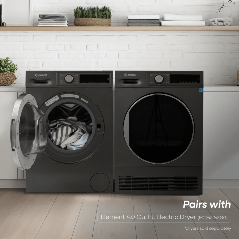 Element 24-inch 2.2 cu. ft. Front Load Washer - Gray, ENERGY STAR (ECW2224EGG)