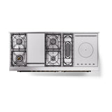 ILVE UN60FSNMPMGB Nostalgie II Noblesse 60 inch Dual Fuel Range (7 Sealed Burners + Griddle + French Top, Natural Gas, Triple Glass Door, Graphite Matte, Burnished)