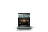 30"W. Dual Fuel Range (Finish: Splash, Trim: Polished Chrome, Fuel: Natural Gas)