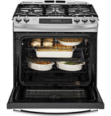 GE Profile™ Series 30" Slide-In Front Control Gas Range with Warming Drawer
