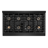 ZLINE Autograph Edition 48 in. 6.7 cu. ft. Paramount Dual Fuel Range with 8 Burner DuoPro? Cooktop and Dual Ovens in Black Stainless Steel and Champagne Bronze Accents (PSDRBZ-48-CB)
