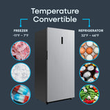 Element 32.7 inch, 20.2 cu. ft. Convertible Upright Freezer - Stainless Steel, ENERGY STAR (EXUF20CEES)