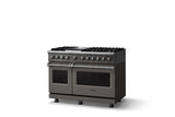 48"W. Dual Fuel Range (Burner: 6g, Finish: Damascus Gray, Trim: Polished Chrome, Fuel: Natural Gas)