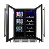 Danby 24 Under Counter French Door Beverage Center in Stainless Steel