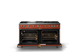 60"W. Sealed Burner Gas Range (Finish: Spiced Cider, Trim: Polished Chrome, Fuel: Propane)