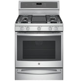 GE Profile™ Series 30" Free-Standing Gas Convection Range with Warming Drawer