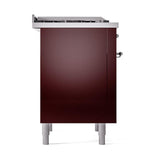 ILVE UN36FQNMPBUCLP Nostalgie II Noblesse 36 inch Dual Fuel Range (Liquid Propane, Solid Door, Burgundy, Chrome)