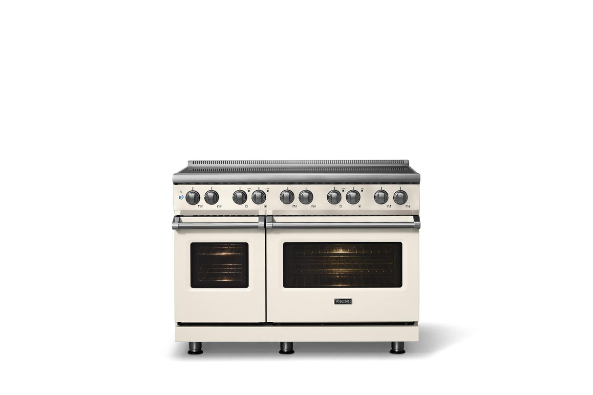 48"W. Induction Range (Finish: Pure White, Trim: Polished Chrome)
