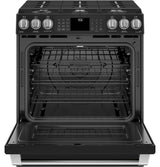 GE Café Series 30" Slide-In Front Control Range with Warming Drawer