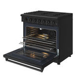 36 Inch Professional Gas Range In Black