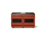 60"W.Dual Fuel Range (Finish: Spiced Cider, Trim: Brushed Brass, Fuel: Natural Gas)