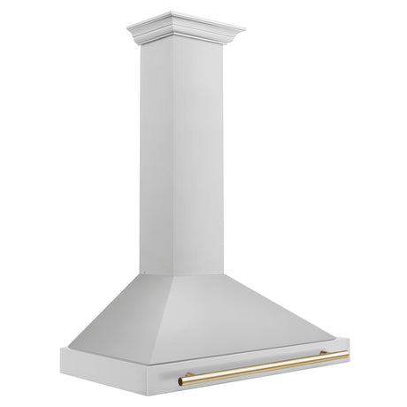 ZLINE 30 in. Autograph Edition Convertible Stainless Steel Range Hood with Stainless Steel Shell and Champagne Bronze Accents (KB4STZ-30-CB) [Color: Gold Accents]