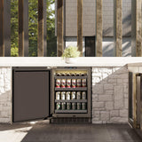 ZLINE Autograph Edition 24 in. Touchstone 151 Can Beverage Fridge With Solid Stainless Steel Door And Polished Gold Handle (RBSOZ-ST-24-G)
