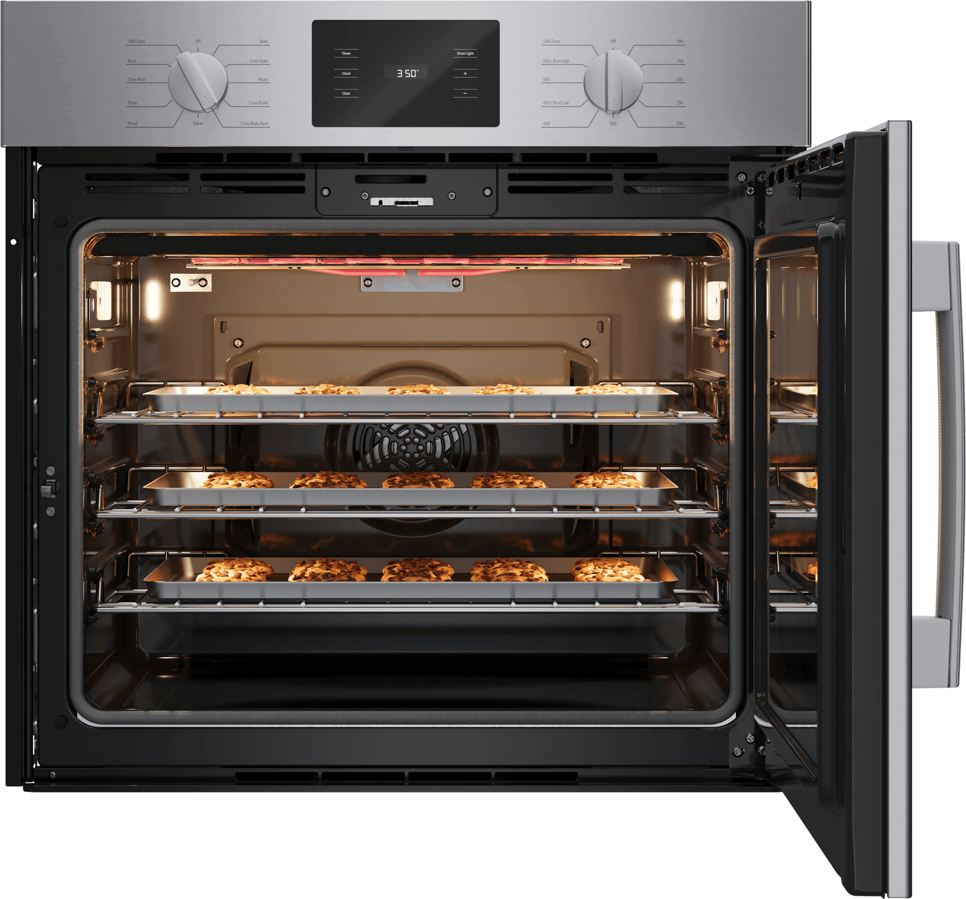 500 Series Single Wall Oven 30" Right SideOpening Door, Stainless Steel
