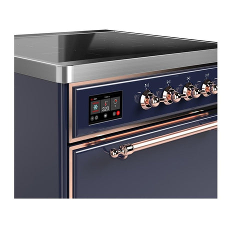 ILVE UMIB30QNR3MBP Majestic III 30 inch Induction Range with 4 Elements, 4 cu. ft. Oven Capacity (Solid Door, Midnight Blue, Copper)
