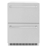 ZLINE 24 in. Touchstone 168 Can Outdoor-Rated Dual Refrigerator Drawer with DuraSnow' Stainless Steel Doors (RDSO-SN-24)