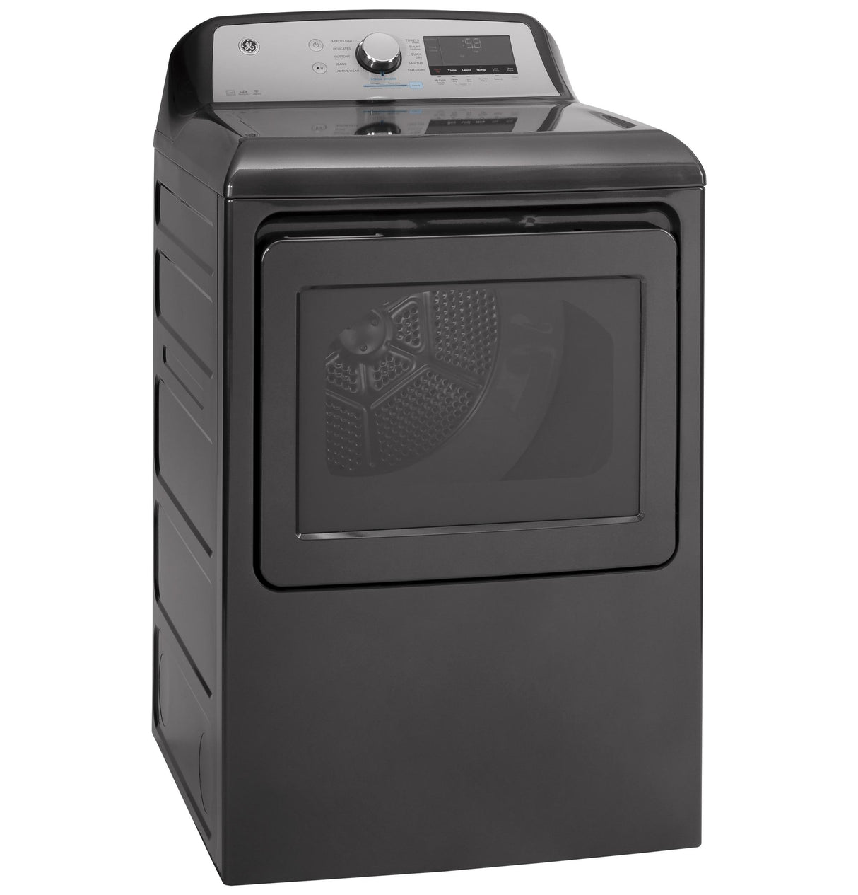 GE® ENERGY STAR® 7.4 cu. ft. Capacity Smart aluminized alloy drum Gas Dryer with Sanitize Cycle and Sensor Dry