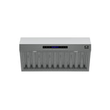 Forno Palazzo 36-Inch Wall Mounted Range Hood, Stainless Steel, Heavy Duty Baffle Filters, Remote Control