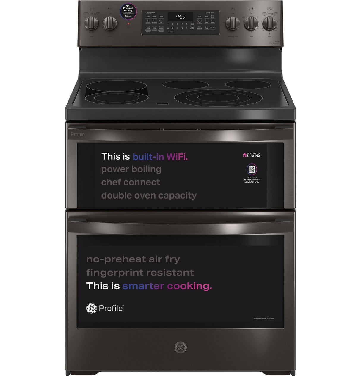 GE Profile™ 30" Smart Free-Standing Electric Double Oven Convection Range with No Preheat Air Fry