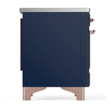 ILVE UMIB36QNR3MBP Majestic III 36 inch Induction Range with 6 Elements, 3.5 cu. ft. Total Oven Capacity (Solid Door, Midnight Blue, Copper)