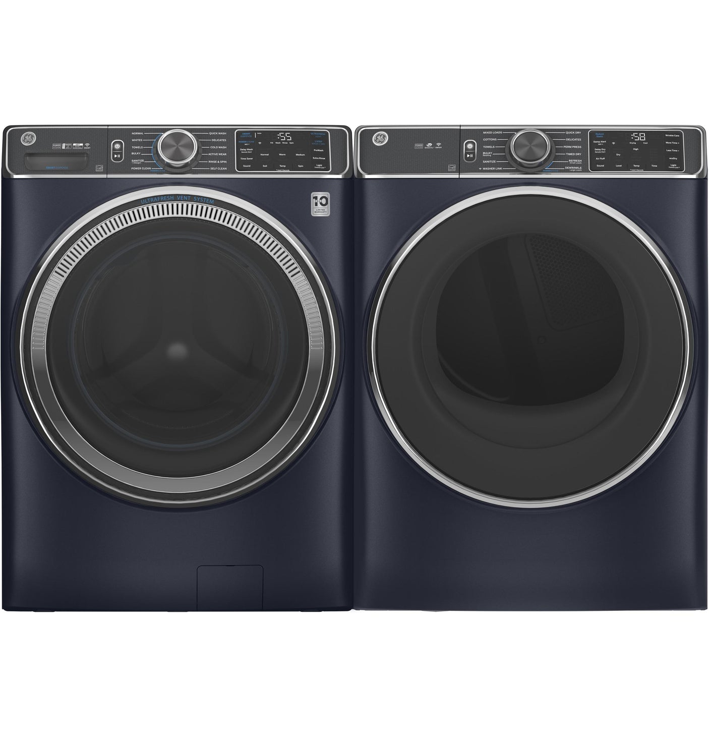 GE® 5.0 cu. ft. Capacity Smart Front Load ENERGY STAR® Steam Washer with SmartDispense™ UltraFresh Vent System with OdorBlock™ and Steam