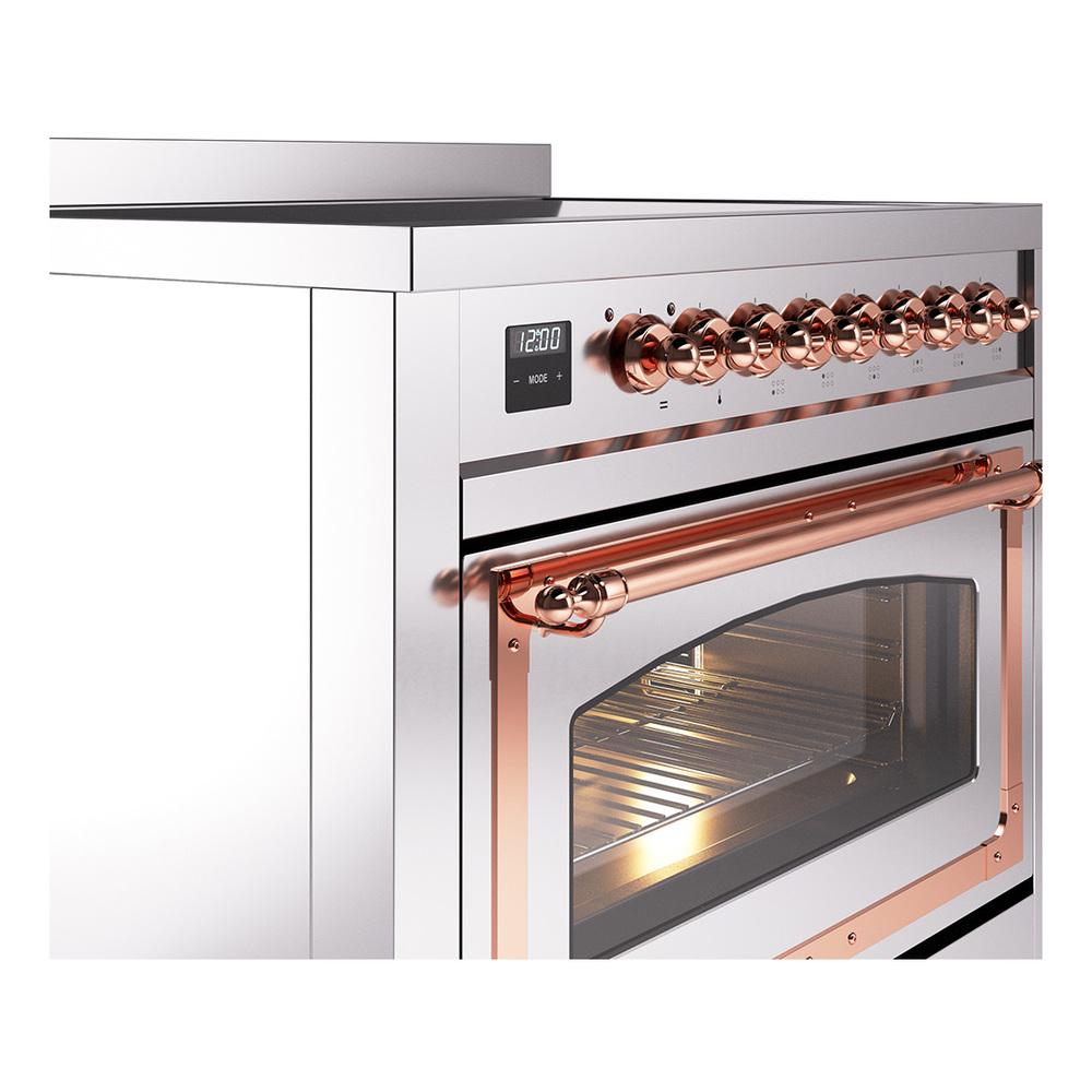 ILVE UNI366NMPSSP Nostalgie II Noblesse 36 inch Induction Range (Triple Glass Door, Stainless Steel, Copper)