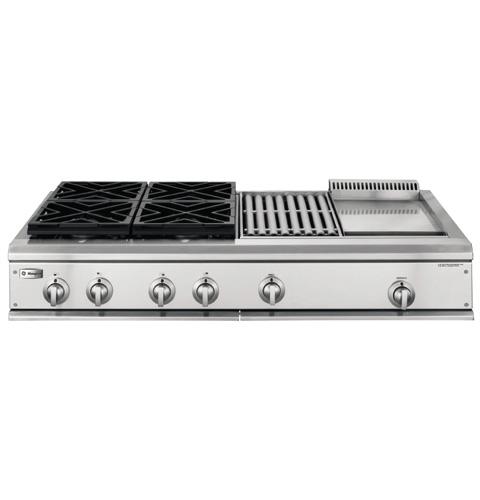 GE Monogram® 48" Professional Gas Cooktop with 4 Burners, Grill, and Griddle( Liquid Propane)
