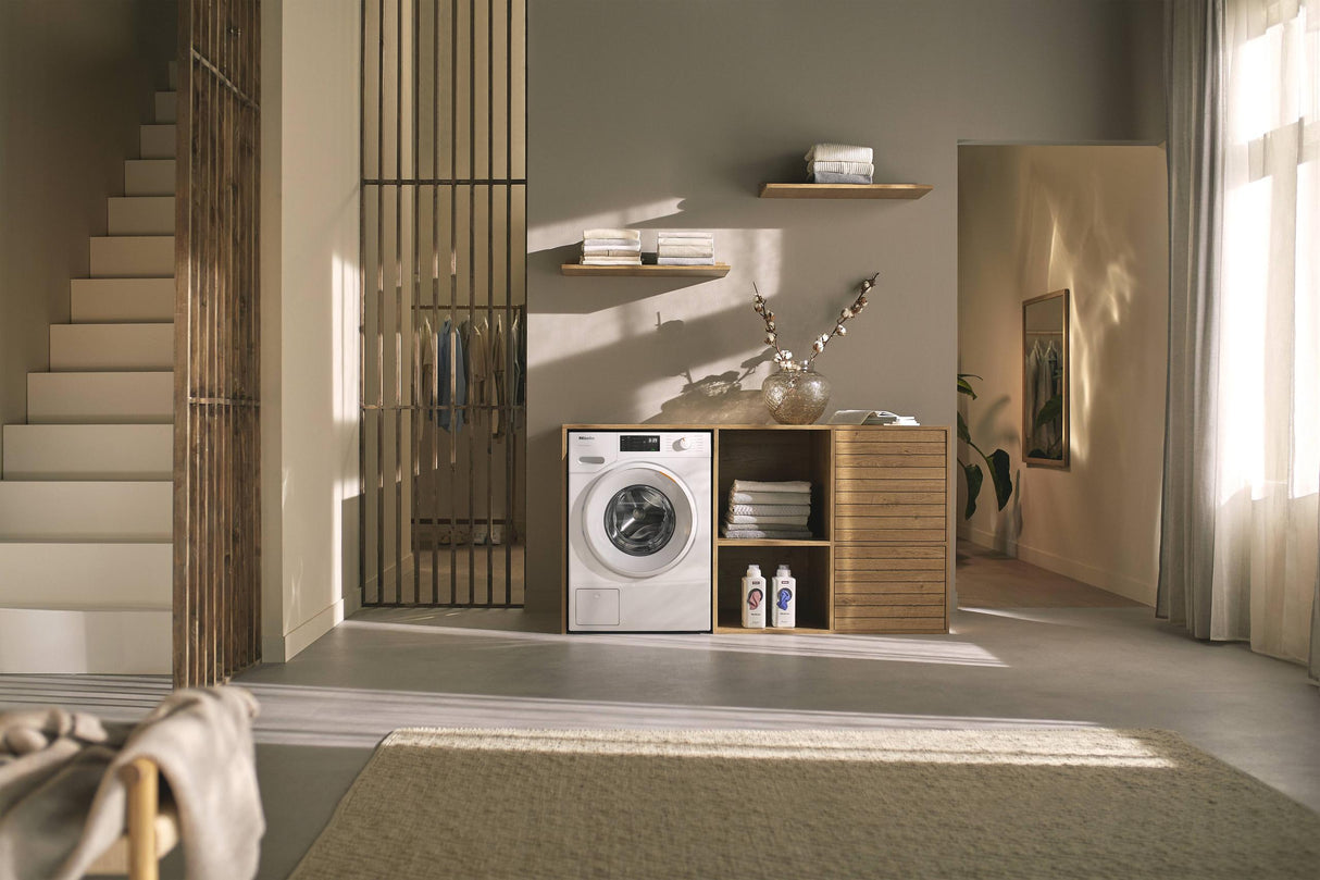 WXD160 WCS Lotus white - W1 front-loading washing machine: 8 kg  1600 rpm  Pre-Ironing  Miele@home  CapDosing  Honeycomb Drum