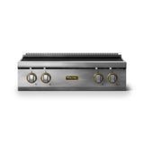 30"W. Induction Rangetop (Finish: Stainless Steel, Trim: Brushed Brass)