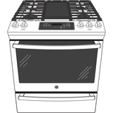 GE® 30" Slide-In Front-Control Convection Gas Range
