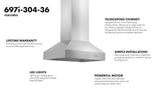 ZLINE Outdoor Approved Island Mount Range Hood in Stainless Steel (697i-304)