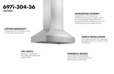 ZLINE Outdoor Approved Island Mount Range Hood in Stainless Steel (697i-304)