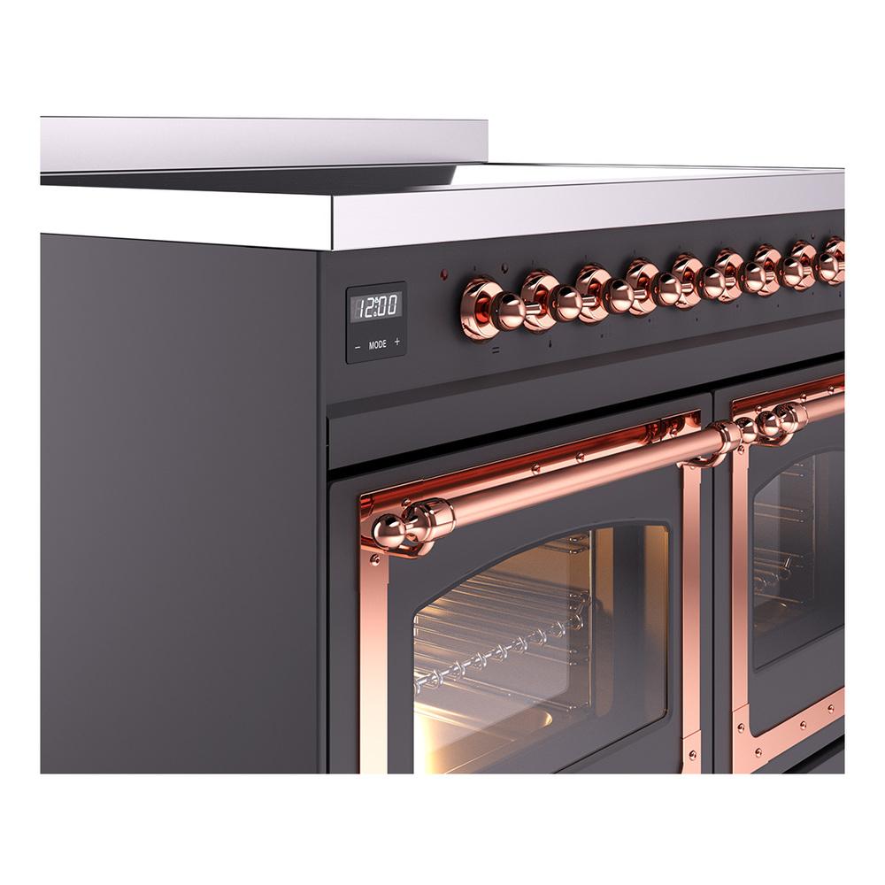 ILVE UNDI406NMPMGP Nostalgie II Noblesse 40 inch Induction Range (Triple Glass Door, Graphite Matte, Copper)
