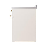 ILVE UNI304QNMPAWG Nostalgie II Noblesse 30 inch Induction Range (Solid Door, Antique White, Brass)