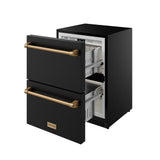 24 Inch Undercounter Built-in / Freestanding Drawer Freezer - Black/bronze  Gordon Ramsay Series