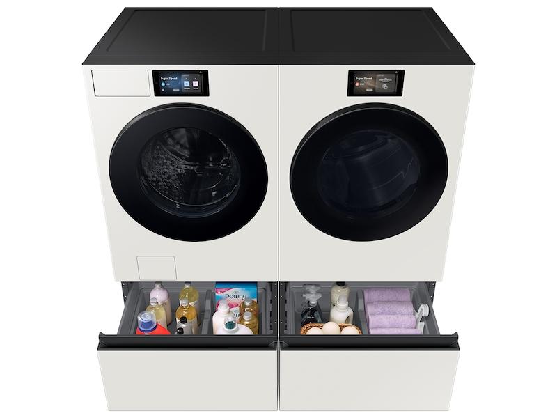 Bespoke 27" Wide Laundry Pedestal with Storage Drawer in Ivory