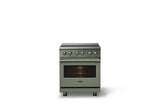 30"W. Induction Range (Finish: Eucalyptus, Trim: Polished Chrome)