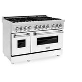 ZLINE 48 in. Dual Fuel Range with Gas Stove and Electric Oven in Stainless Steel (RA48) [Color: White Matte]