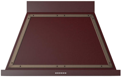 Nostalgie 40 Inch Burgundy Wall Mount Convertible Range Hood