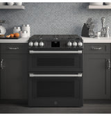 GE Café Series 30" Slide-In Front Control Gas Double Oven with Convection Range