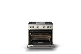 36"W. Sealed Burner Gas Range (Burner: 4g, Finish: Pure White, Trim: Polished Chrome, Fuel: Natural Gas)
