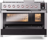 Panoramagic 48 Inch Dual Fuel Liquid Propane Freestanding Range in Stainless Steel with Trim