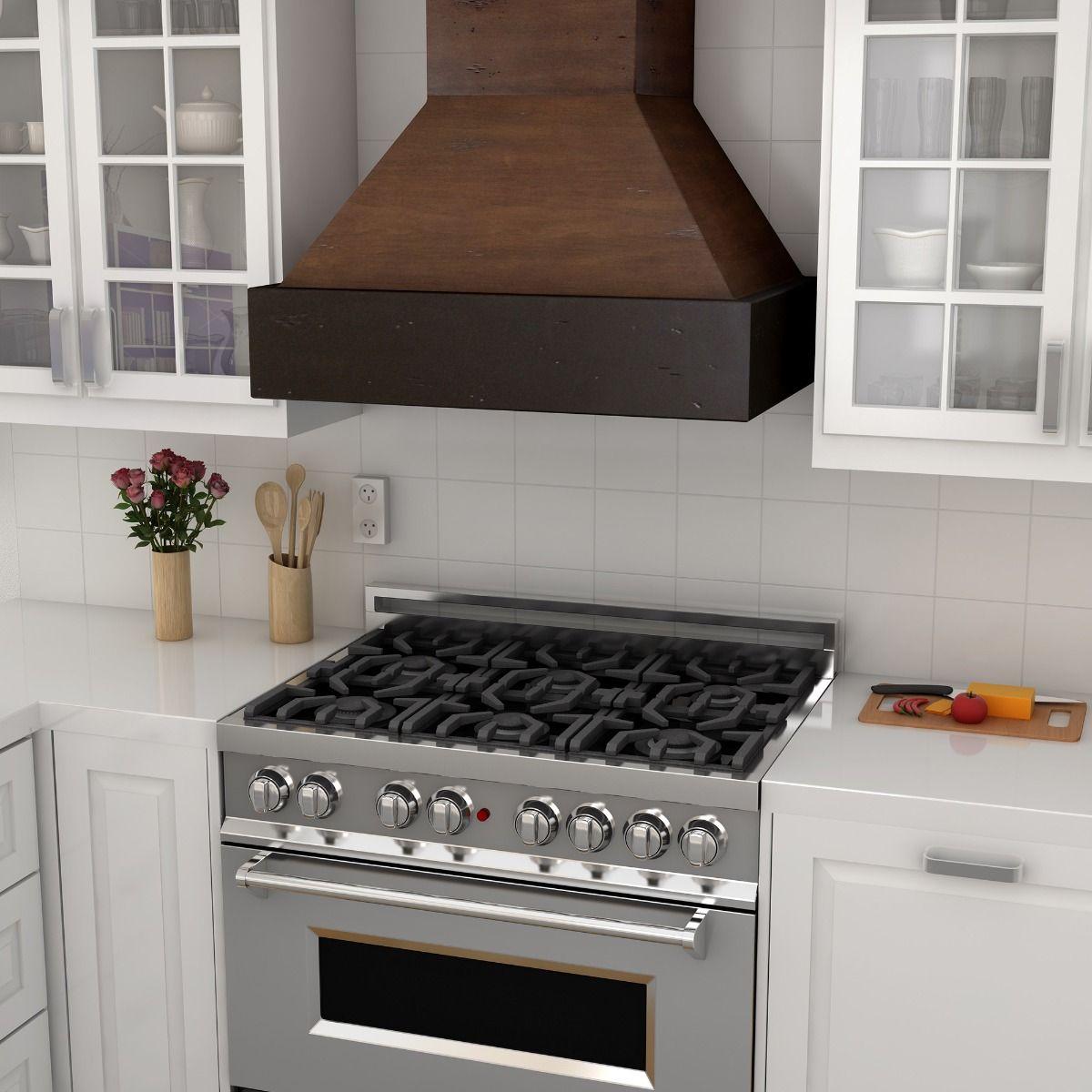 ZLINE 30 in. Wooden Wall Mount Range Hood in Antigua and Hamilton - Includes Remote Motor