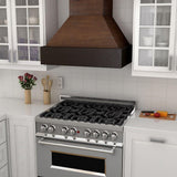 ZLINE 30 in. Wooden Wall Mount Range Hood in Antigua and Hamilton - Includes Remote Motor