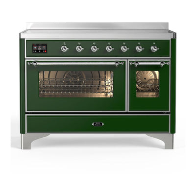 ILVE UMIB48NR3EGC Majestic III 48 inch Induction Range with 6 Elements, 5.02 cu. ft. Total Oven Capacity (Triple Glass Door, Emerald Green, Chrome)