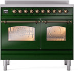 Nostalgie II 40 Inch Electric Freestanding Range in Emerald Green with Bronze Trim