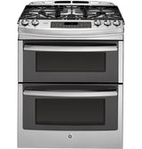 GE Profile™ Series 30" Slide-In Front Control Double Oven Gas Range