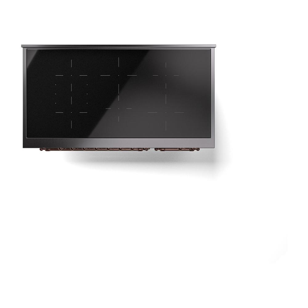 ILVE UNI486NMPBGP Nostalgie II Noblesse 48 inch Induction Range (Triple Glass Door, Blue Grey, Copper)