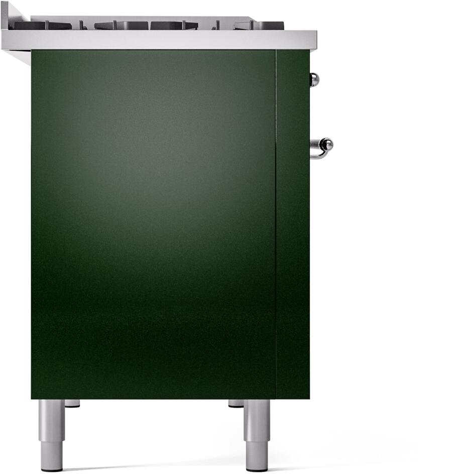 Nostalgie II 48 Inch Dual Fuel Liquid Propane Freestanding Range in Emerald Green with Chrome Trim